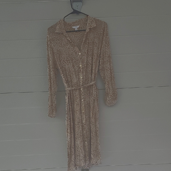 Time and Tru Dresses & Skirts - Leopard Print Button-Up Dress